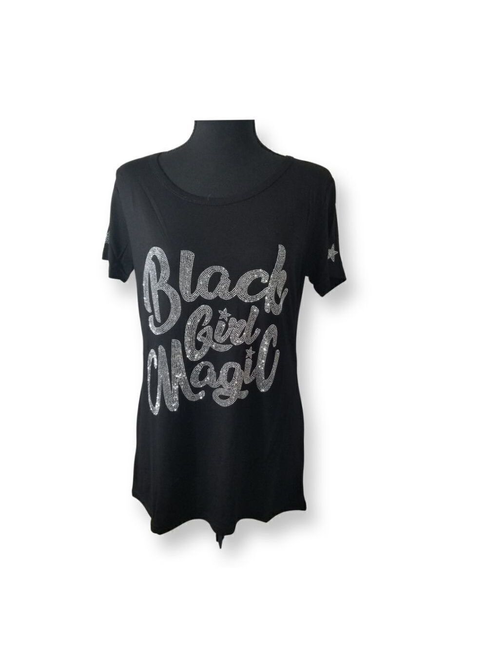 🆕️Bling and Diamond Glitter   "BLACK GIRL MAGIC" T-shirt   (C1b2-18